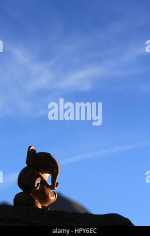 Silhouette of a statue of Ganesh. Stock Photo