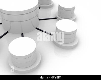 3d image of a database concept over white Stock Photo