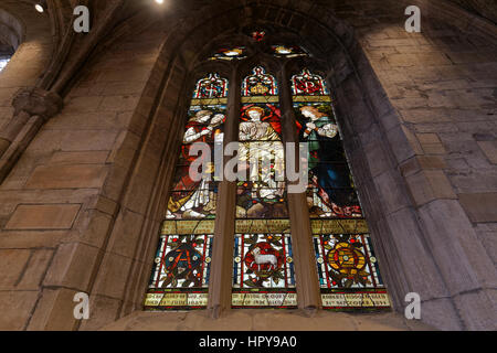 St Michael's Parish Church, Linlithgow stained glass window Stock Photo