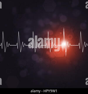 heart pulsating rhythm graph abstract red background Stock Photo - Alamy