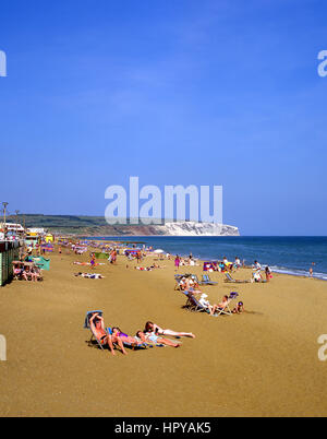 Beach view, Sandown, Isle of Wight, England, United Kingdom Stock Photo