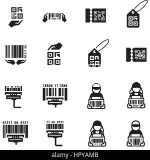 Icon Hand and Barcode Design set Stock Vector
