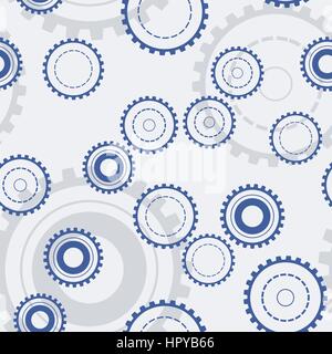 Technology gears seamless pattern. Mechanical engine symbol. Vector illustration. Stock Vector