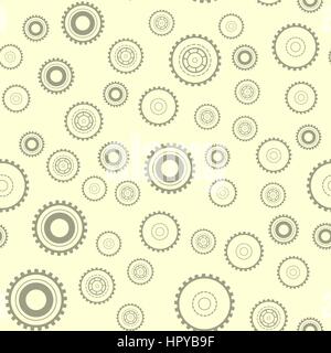 Gear machine elements seamless pattern. Technical vector background. Modern teamwork collaboration success symbol. Stock Vector