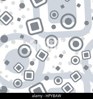 Circles squares seamless pattern. Abstract plain background. Vector illustration. Decorative dots template. Stock Vector