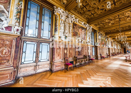 Visiting the royal palace of Fontainebleau Stock Photo