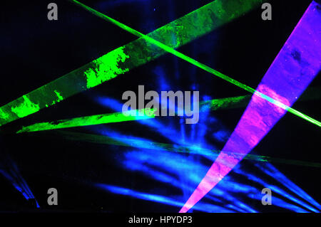 Disco light show, stage lights with laser Stock Photo