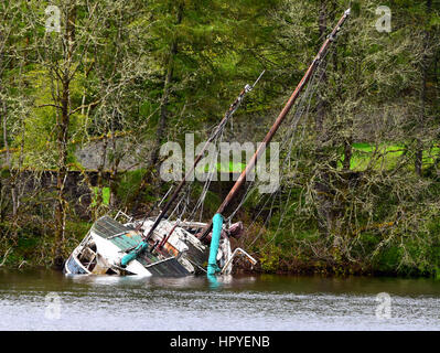 Shipwreck on Loch Oich, Invergarry Stock Photo