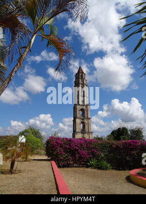 Colonial watch tower on an old sugar cane plantation hacienda, Valley de los Ingenios, Cuba Stock Photo