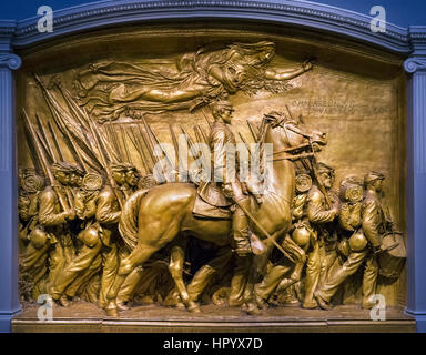 The Robert Gould Shaw Memorial in front of the Massachusetts State ...