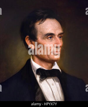 Abraham Lincoln (1809-1865), portrait by George Peter Alexander Healy, oil on canvas, 1860 Stock Photo