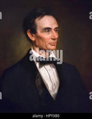 Abraham Lincoln (1809-1865), portrait by George Peter Alexander Healy, oil on canvas, 1860 Stock Photo