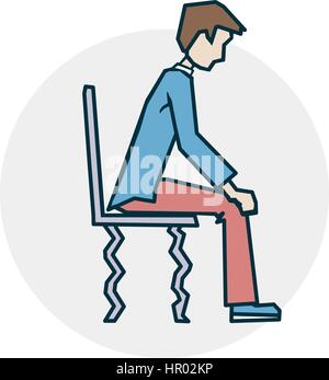 A man sits on a chair Stock Vector