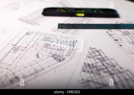 Architectural plans Stock Photo