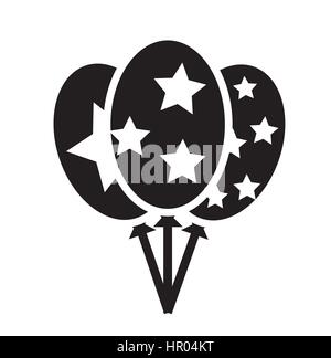 Balloons with stars icons vector isolated in white background. Stock Vector