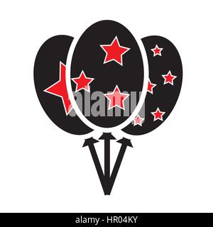 Balloons with stars icons vector isolated in white background. Stock Vector