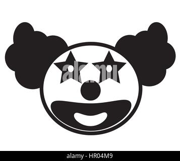 Smiley clown face icon vector isolated in white background. Stock Vector