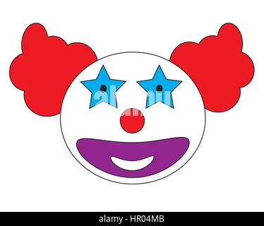 Smiley clown face icon vector isolated in white background. Stock Vector