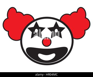 Smiley clown face icon vector isolated in white background. Stock Vector