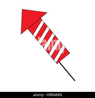 Firework rocket icon vector isolated in white background. Stock Vector