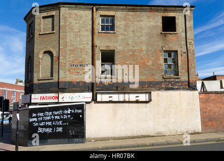 Run down and empty building in Wolverhampton West Midlands in an area ready for development Stock Photo