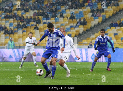 KYIV, UKRAINE - OCTOBER 26, 2016: Junior Moraes of FC Dynamo Kyiv (#11) controls a ball during Cup of Ukraine game against Zorya Luhansk at NSC Olimpi Stock Photo