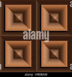 3d seamless tile pattern brown leather background. Stock Photo