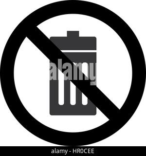Icon no trash in vector on white background Stock Vector
