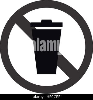 Icon no trash in vector on white background Stock Vector