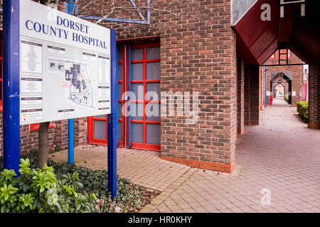 Dorset County Hospital NHS Foundation Trust runs Dorset County Hospital, an NHS district general hospital in the town of Dorchester, Dorset, England Stock Photo