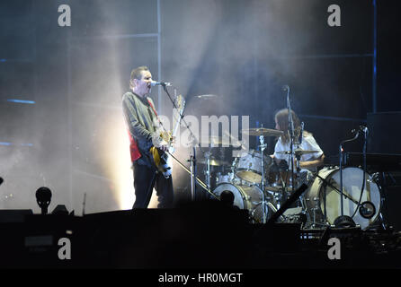 BONTIDA, ROMANIA - JULY 14, 2016: The Icelandic ambient/post-rock band from Reykjavik, Sigur Ros performs live at Electric Castle festival Stock Photo