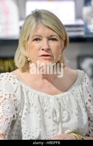 Miami Beach, FL, USA. 24th Feb, 2017. Martha Stewart in a Conversation & Book Signing with Sam Sifton, Food editor of The New York Times about her latest book, 'VEGETABLES' at Books & Books - Bal Harbour Shops on February 24, 2017 in Miami Beach, Florida. Credit: Mpi10/Media Punch/Alamy Live News Stock Photo