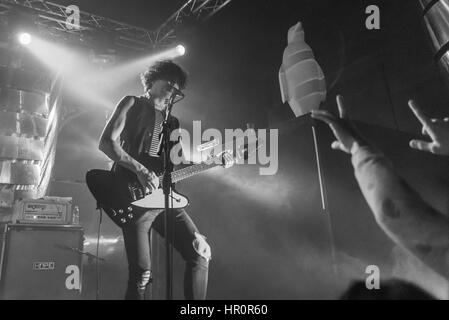 Bergamo, Italy. 24th Feb, 2017. The Zen Circus performance at Druso music live club. Credit: Brambilla Simone Photography/Alamy Live News Stock Photo