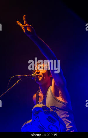 Bergamo, Italy. 24th Feb, 2017. The Zen Circus performance at Druso music live club. Credit: Brambilla Simone Photography/Alamy Live News Stock Photo