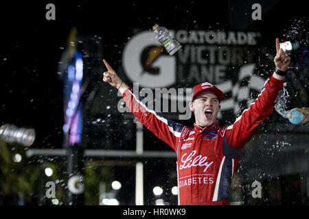 Daytona Beach, Florida, USA. 25th Feb, 2017. February 25, 2017 - Daytona Beach, Florida, USA: Ryan Reed (16) wins the PowerShares QQQ 300 at Daytona International Speedway in Daytona Beach, Florida. Credit: Justin R. Noe Asp Inc/ASP/ZUMA Wire/Alamy Live News Stock Photo