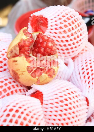 Pomegranate in the Food Market in Thailand Stock Photo