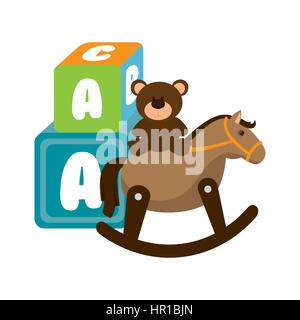 set kids toys icons Stock Vector