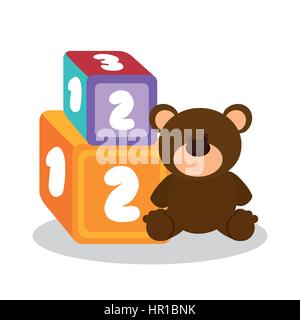 set kids toys icons Stock Vector
