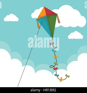 kite flying toy icon Stock Vector