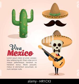 viva mexico poster icon Stock Vector