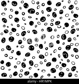 Seamless art pattern. Ink circle and round. Stock Vector
