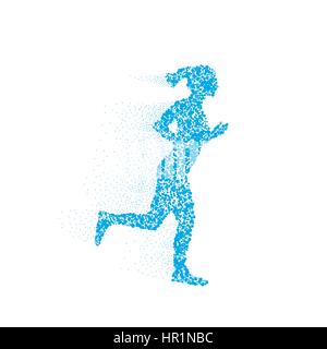 Running woman silhouette Stock Vector
