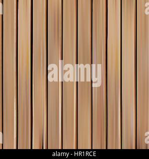 Isolated realistic seamless wooden texture vector illustration, vertical boards background. Stock Vector