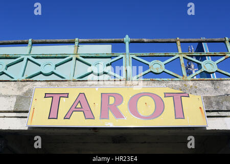 Tarot reader sign Brighton beach Stock Photo