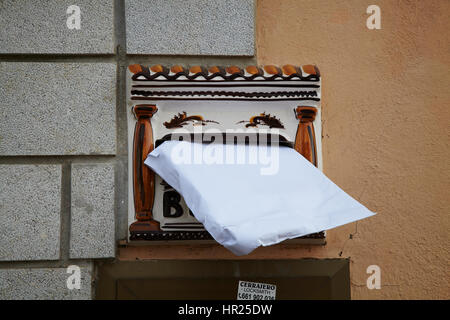 Decorated letterbox in Pedregalejo, Malaga, Spain Stock Photo