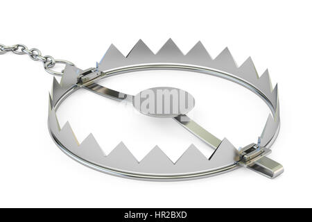 bear trap isolated on white background 3d illustration Stock Photo - Alamy