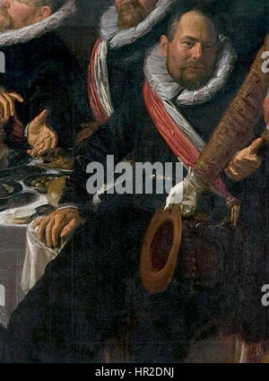 Pieter Adriaensz. Verbeek - detail of The Banquet of the Officers of the St George Militia Company in 1616 by Frans Hals Stock Photo