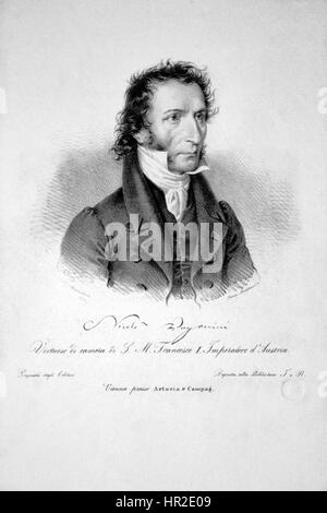 Nicolo Paganini Litho Stock Photo