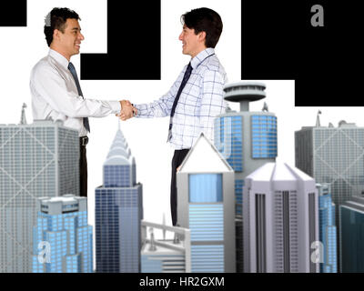 corporate business deal over white with focus on people Stock Photo