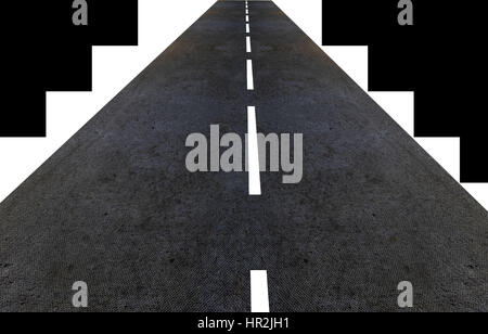 road made in 3d isolated over a white background Stock Photo